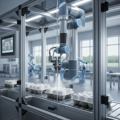 Sistema di spruzzatura di rivestimento interno robotico ad alta precisione per imballaggi di polpa stampati