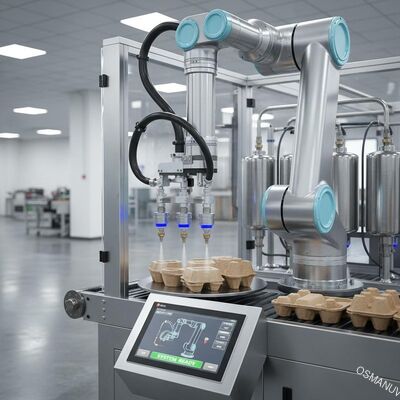 Sistema di spruzzatura di rivestimento interno robotico ad alta precisione per imballaggi di polpa stampati