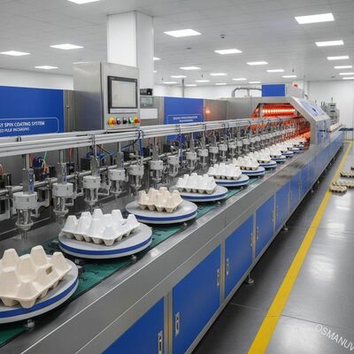 Linea di rivestimento a rotazione a rotazione ad alta potenza per la polpa stampata