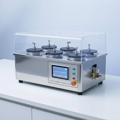 Sistema compatto programmabile a 6 stazioni per spin coating per R&S e produzione di stoviglie in polpa in piccoli lotti