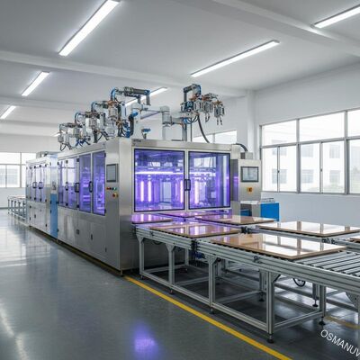 Linea di rivestimento automatizzata con spruzzo di pannelli piatti per rifiniture di cartoni decorativi ad alto lucido