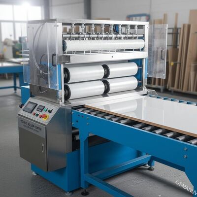 Macchina di rivestimento a doppio rullo per la finitura della superficie dei pannelli di mobili Sistema di applicazione di vernice ad alto lucido