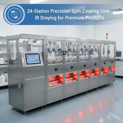 Linea di rivestimento a rotazione di precisione a 24 stazioni con polimerizzazione a infrarossi per prodotti premium