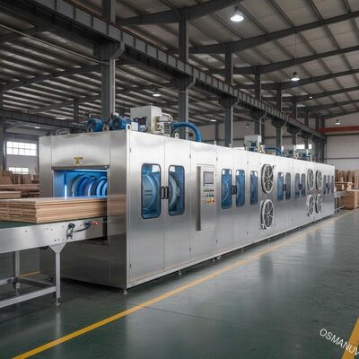 Linea di asciugatura industriale a microonde per la lavorazione di pannelli di legno