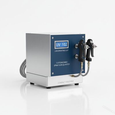 UV 102 Spruzzatore UV a basso costo operativo con quantità di pistole a spruzzo personalizzabile e ingombro compatto