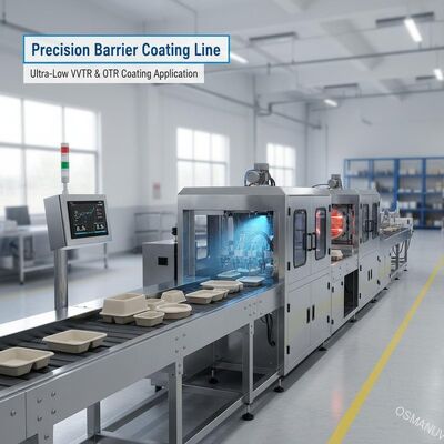 Linea di rivestimento a barriera di precisione per prodotti stampati in polpa - applicazione di rivestimento WVTR e OTR ultra-basso