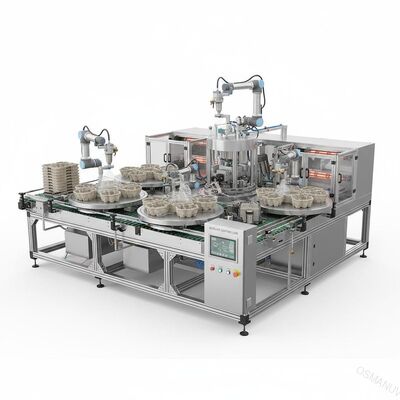 Linea di produzione modulare di rivestimento rotativo ad alto throughput per le barriere interne stampate in polpa