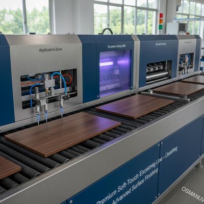 Linea di rivestimento Excimer Premium Soft-Touch per pannelli a base di legno – Finitura superficiale avanzata