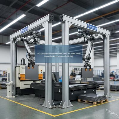 Armi robotiche a doppia stazione per lamiera di metallo massimizzano produttività e flessibilità
