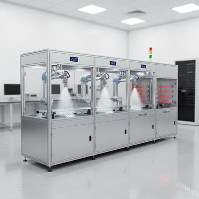 Linea di rivestimento per spruzzo ad ultrasuoni di precisione con spruzzo e controllo della temperatura e dell'umidità a più stazioni