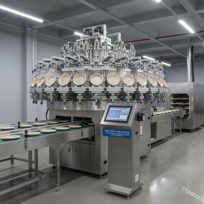 Linea di produzione di spin coating ad alta produttività per stoviglie in polpa stampata - Sistema di rivestimento interno a 24 stazioni con parametri personalizzabili