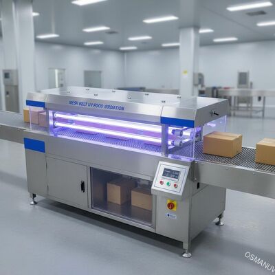 Macchina UV 2KW di irradiazione degli alimenti di Mesh Belt per il cartone del bordo del pacchetto