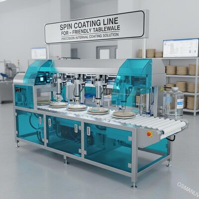 Linea di Spin Coating per Stoviglie Eco-compatibili | Soluzione di Rivestimento Interno di Precisione