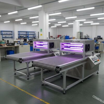 Due raffreddamento a aria di trattamento uv di potere di totale dei sistemi di trasportatore della lampada 6.8KW