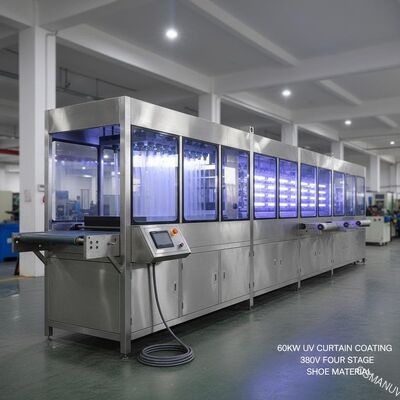 Trasporto a quattro piani uv della macchina di rivestimento della tenda 60KW 380V per il materiale della scarpa