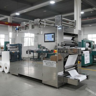 200KW Roll Paper Varnish Spot UV Printing Machine 304ss Pannello specchio