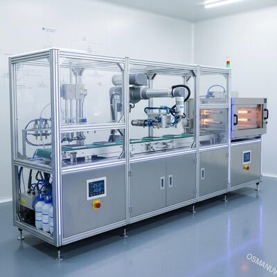 Linea di rivestimento per spruzzo ad ultrasuoni di precisione con spruzzo e controllo della temperatura e dell'umidità a più stazioni