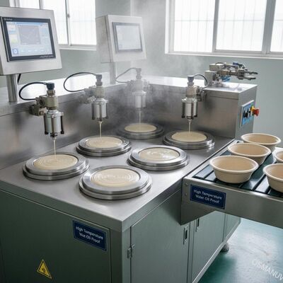Rivestimento per vassoi in fibra per ciotole per macchina di rivestimento a rotazione a sei stazioni resistente all'acqua ad alta temperatura e all'olio caldo per carta di bambù e canna da zucchero