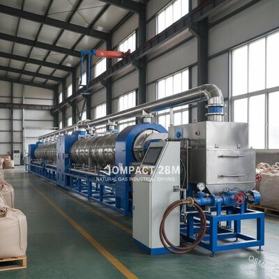 Linea di essiccazione industriale a gas naturale compatta da 28 m per la produzione su larga scala