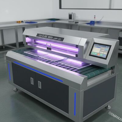0.2-50mm Spessore macchina di curatura UV con 8000h vita della lampada sistema di controllo PLC