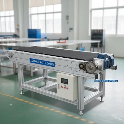 200 kg Capacità di carico Cintura trasportatrice con cintura di gomma e servomotore