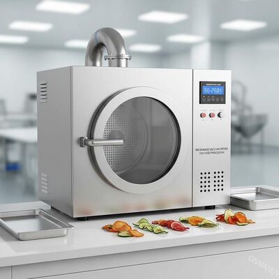 Intervallo di temperatura 50-200C Asciugatrice a vuoto a microonde per la lavorazione alimentare