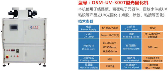 Macchina di trattamento UV di 7KW 10m Min Omron Relay per i circuiti
