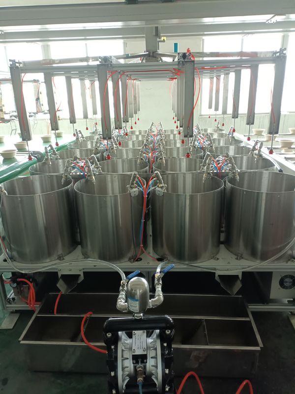 Linea interna di rivestimento a centrifugazione per prodotti di stampaggio della polpa - Macchina di rivestimento di precisione completamente automatica