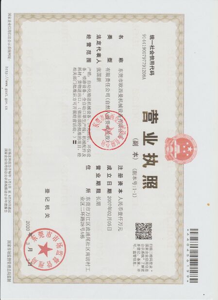 La CINA Dongguan Osmanuv Machinery Equipment Co., Ltd Certificazioni