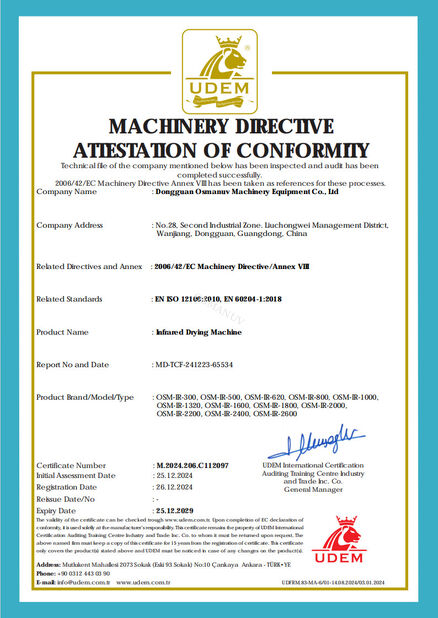 La CINA Dongguan Osmanuv Machinery Equipment Co., Ltd Certificazioni