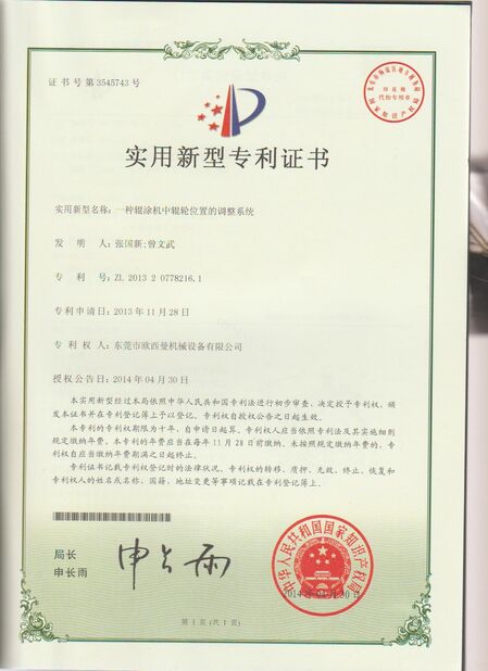 La CINA Dongguan Osmanuv Machinery Equipment Co., Ltd Certificazioni